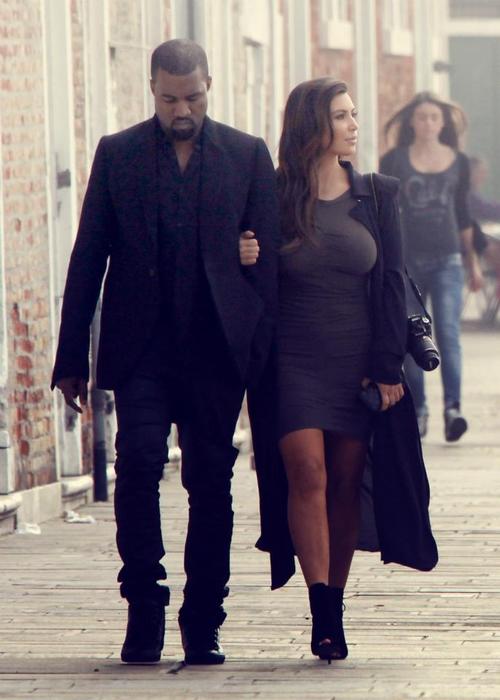 Kim Kardashian & Kanye West - Style, Oversized Black Trench-Coat
