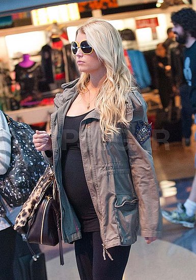 Jessica Simpson in army jacket
